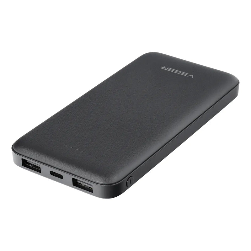 Veger Black Powerbank 10000mAh  1x USB-C 1x MicroUSB 2x USB