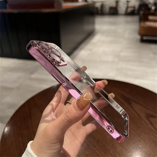 Luxury Plate Case Pink Ochranný Kryt pre iPhone 15 Pro