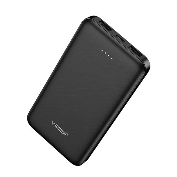 Veger Black Powerbank 10000mAh  1x USB-C 1x MicroUSB 2x USB