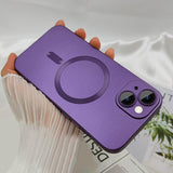 Camera Lens Protect MagSafe Silicone Case Purple Ochranný Kryt pre iPhone 14 Plus