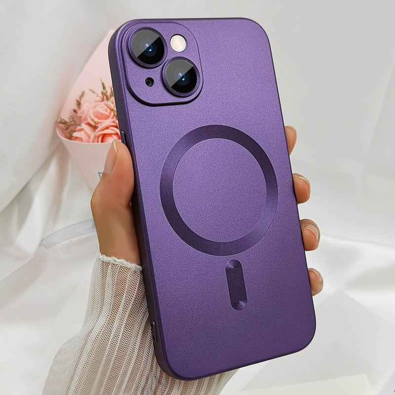 Camera Lens Protect MagSafe Silicone Case Purple Ochranný Kryt pre iPhone 14 Plus