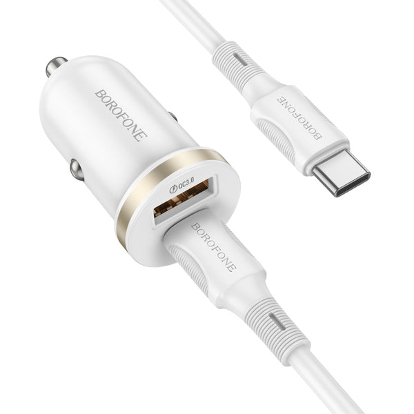 BOROFONE BZ22 nabíjačka do auta USB + USB C 3.0 QC 30W PD + USB C kábel