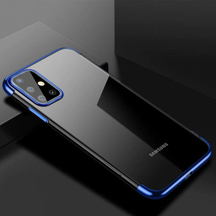 Luxury Plate Case Blue Ochranný Kryt pre Samsung Galaxy A13 / A13 5G