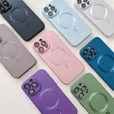 Camera Lens Protect MagSafe Silicone Case Purple Ochranný Kryt pre iPhone 14 Plus