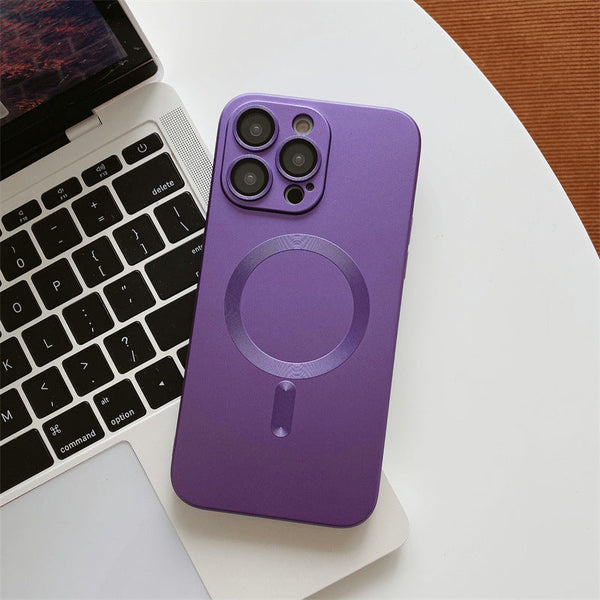 Camera Lens Protect MagSafe Silicone Case Purple Ochranný Kryt pre iPhone 14 Pro Max