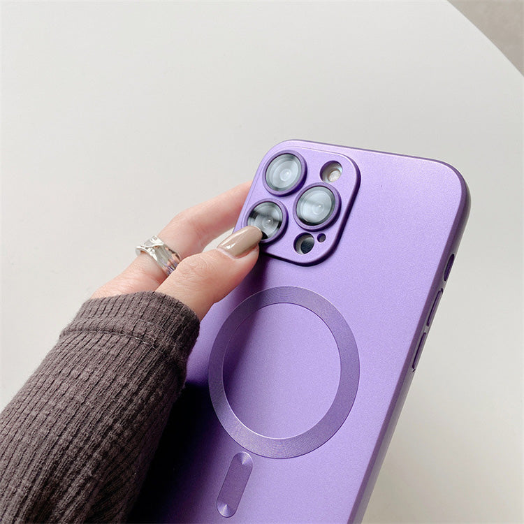 Camera Lens Protect MagSafe Silicone Case Purple Ochranný Kryt pre iPhone 14 Plus