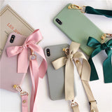 Ribbon Crossbody Pink Ochranný Kryt pre iPhone 15 Pro