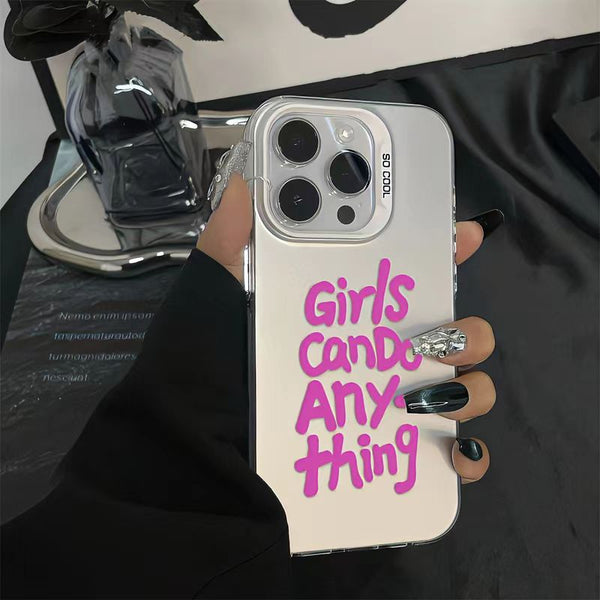 Girls Can Do Anything Case Silver Ochranný Kryt pre iPhone 15 Pro Max