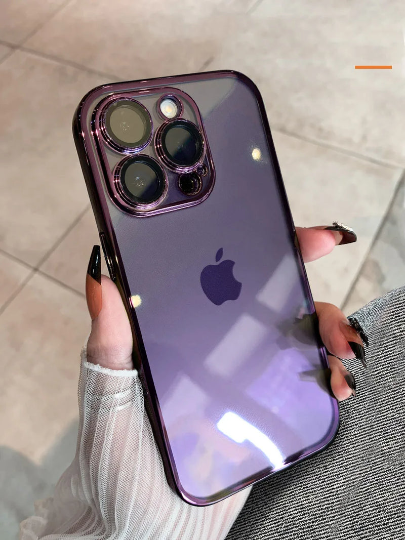 Luxury Plate Case Purple Ochranný Kryt pre iPhone 14