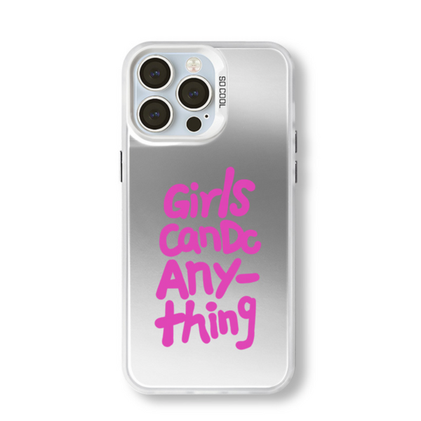 Girls Can Do Anything Case Silver Ochranný Kryt pre iPhone 14