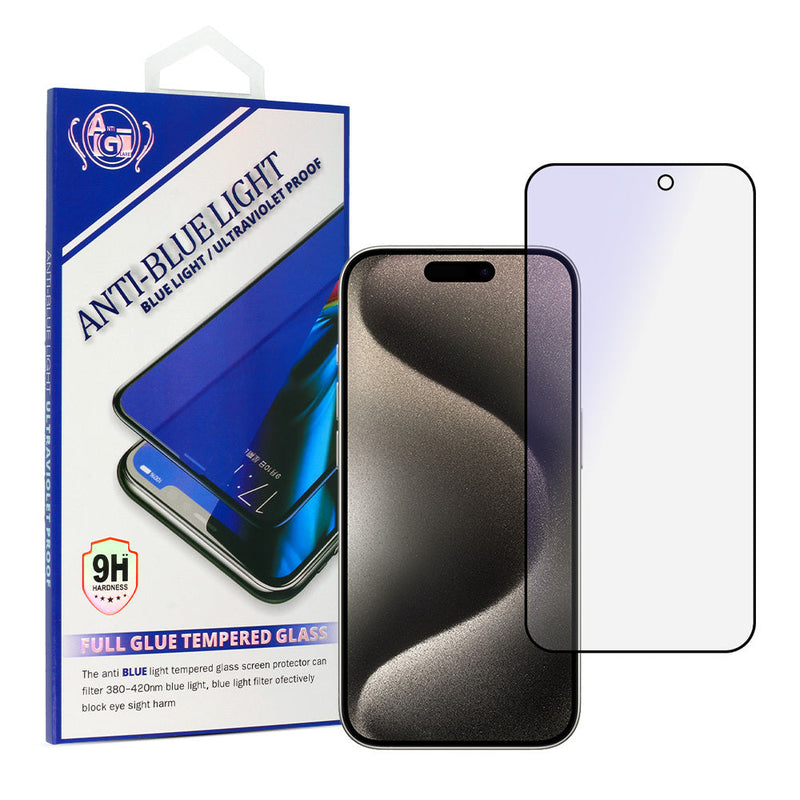 3D Anti-Blue Ochranné sklo s ochranou proti modrému svetlu pre iPhone 15 / iPhone 15 Pro