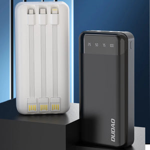 Dudao Pro Powerbank Black 20000mAh so zabudovanými káblami (USB, MicroUSB, USB-C, Lightning)