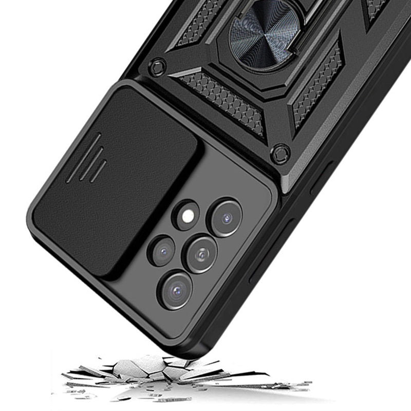 Hybrid Camshield Ring Rugged Case Black Ochranný Kryt pre Samsung Galaxy A33 5G