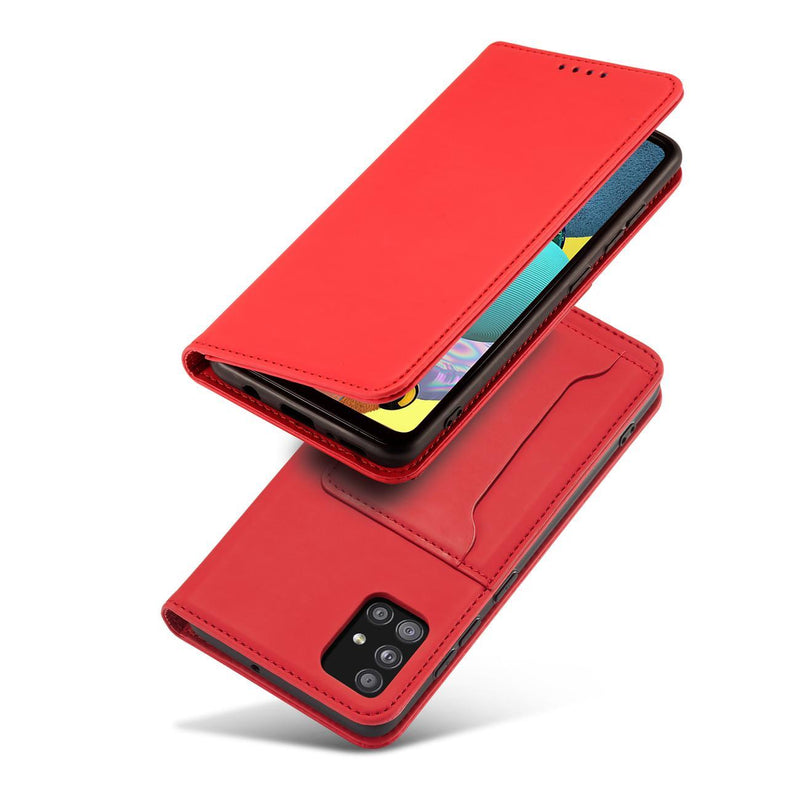 Elegant Card Case Red Ochranný Knižkový Kryt pre Samsung Galaxy A52 / A52 5G / A52s