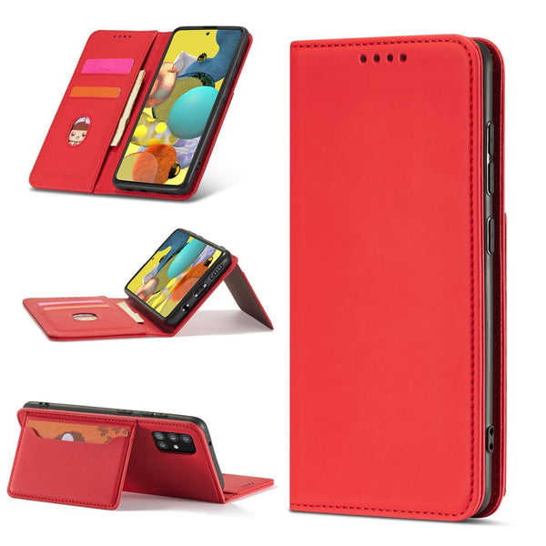 Elegant Card Case Red Ochranný Knižkový Kryt pre Samsung Galaxy A52 / A52 5G / A52s