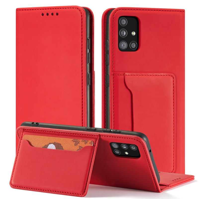 Elegant Card Case Red Ochranný Knižkový Kryt pre Samsung Galaxy A52 / A52 5G / A52s