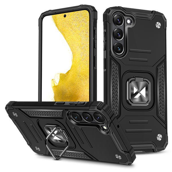 Premium Ring Armor Rugged Case Black pre Samsung Galaxy S23