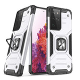 Premium Ring Armor Rugged Case Silver pre Samsung Galaxy S22 Ultra