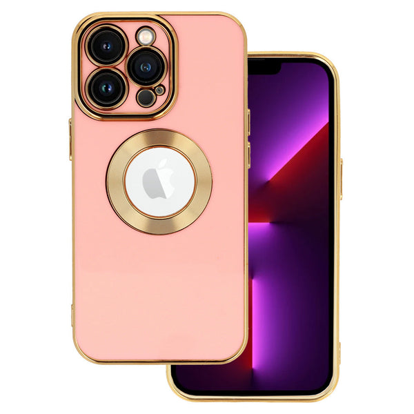 Shockproof Case Gold-Pink Ochranný Kryt s ochranou fotoaparátu pre iPhone 14