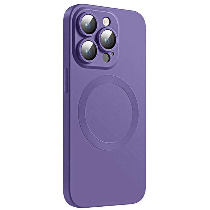 Camera Lens Protect MagSafe Silicone Case Purple Ochranný Kryt pre iPhone 14 Plus