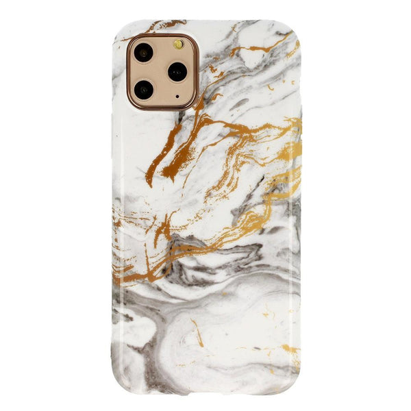 Premium Marble White-Gold Ochranný Kryt pre Samsung Galaxy A40