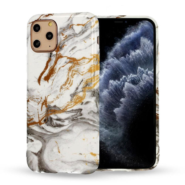 Premium Marble White-Gold Ochranný Kryt pre Samsung Galaxy A40