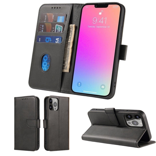 Elegant Case Black Ochranný Knižkový Kryt pre iPhone 14