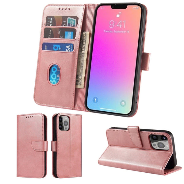Elegant Case Pink Ochranný Knižkový Kryt pre iPhone 14 Pro