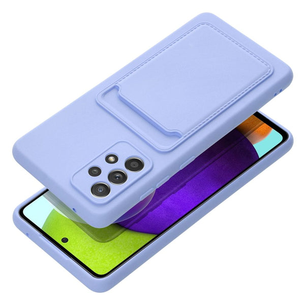 Card Wallet Silicone Purple Case Ochranný Kryt pre Samsung Galaxy A52 / A52s