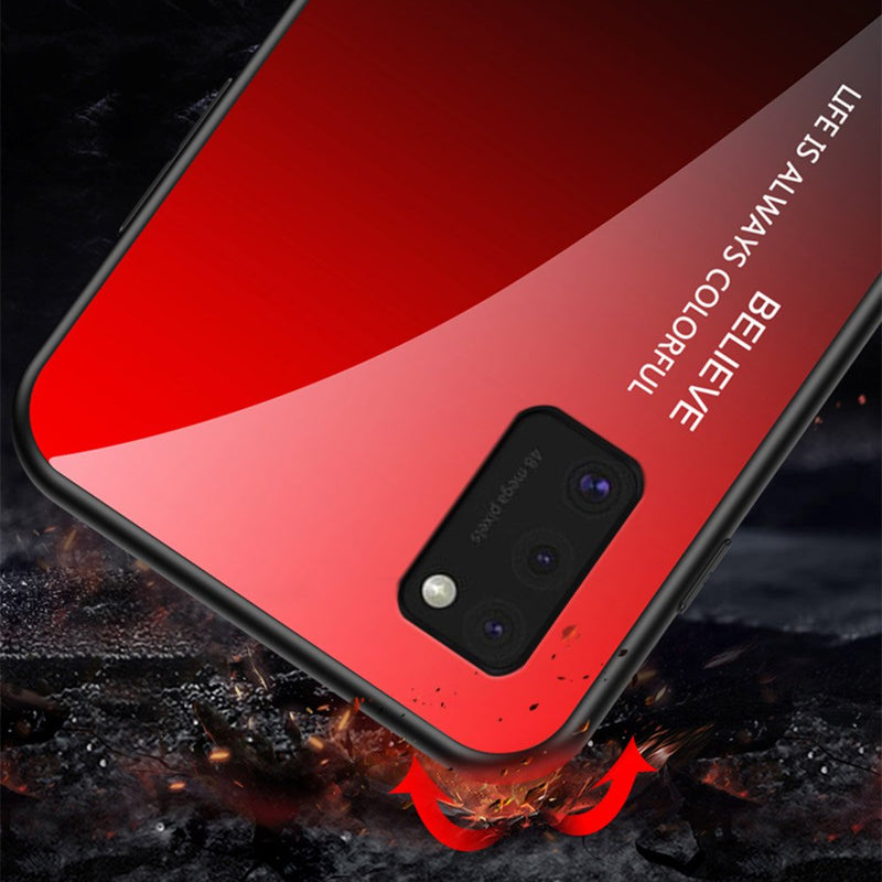 Glass Durable Red-Black Ochranný Kryt pre Samsung Galaxy A41