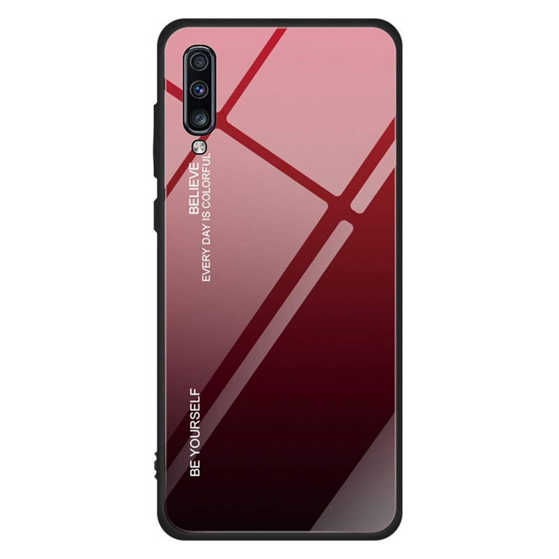 Glass Durable Black-Red Ochranný Kryt pre Samsung Galaxy A70