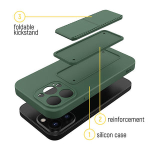 Kickstand Case Silicone Black Ochranný Kryt pre Samsung Galaxy A53 5G